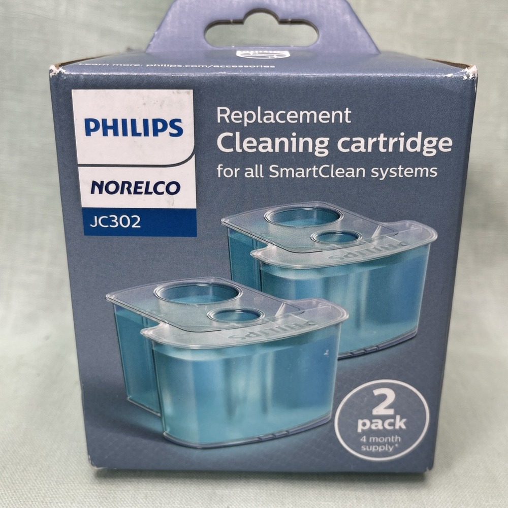 Philips Norelco JC302/52 Cleaning Cartridge 2 Pack SmartClean Replacement